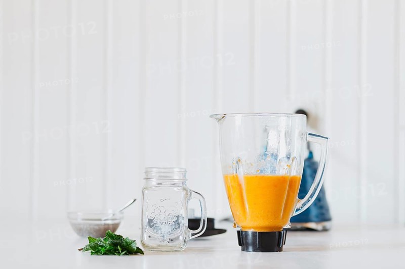Smoothie blender near jar