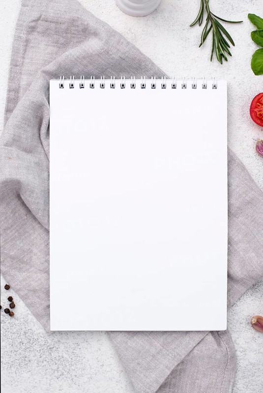 Top view notebook table