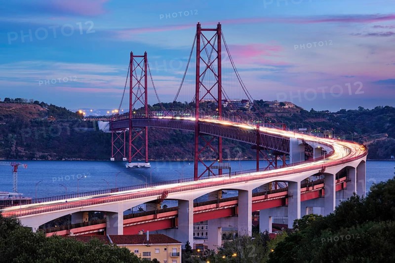 View of Lisbon view from Miradouro do Bairro do Alvito viewpoint of Tagus river