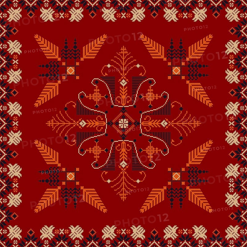 Traditional Latvian embroidery seamless pattern