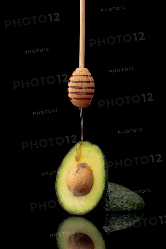 Front view avocado honey dipper