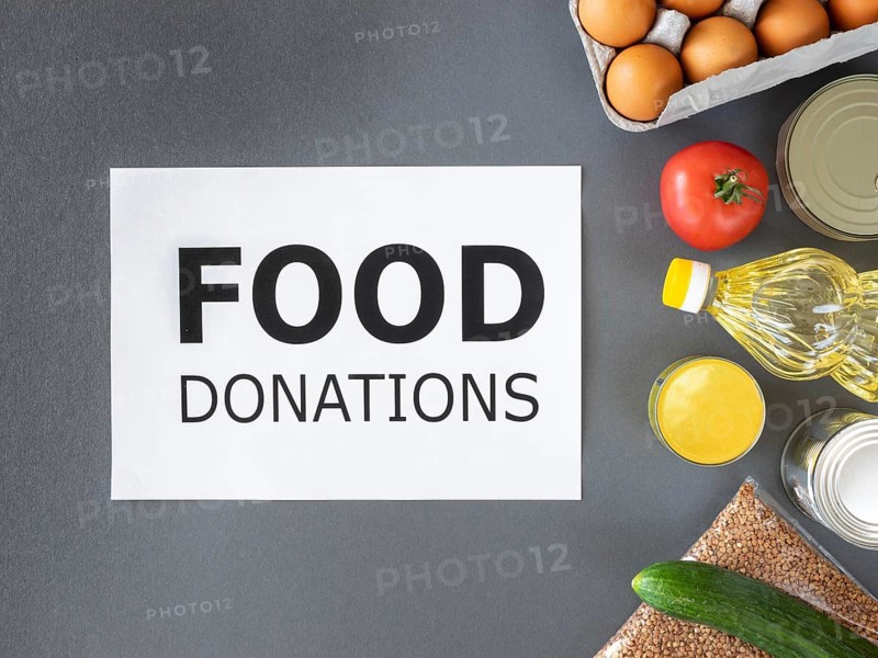 Top view fresh food donation
