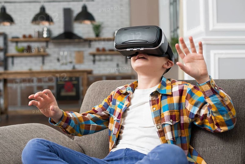 Boy with vr headset