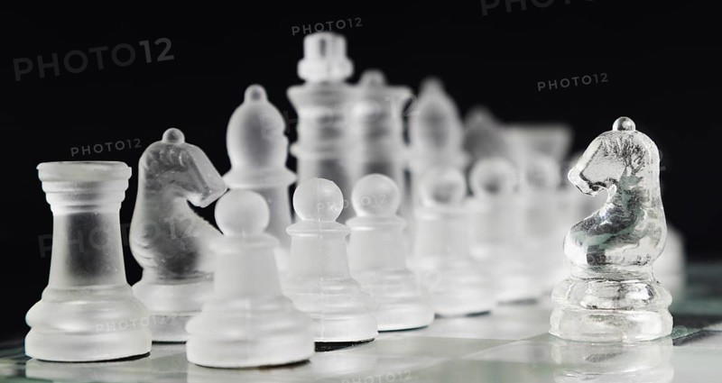 Transparent chess pieces board_3