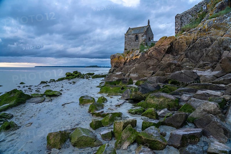 Chapel Saint Aubert at the monastery mountain Mont Saint-Michel