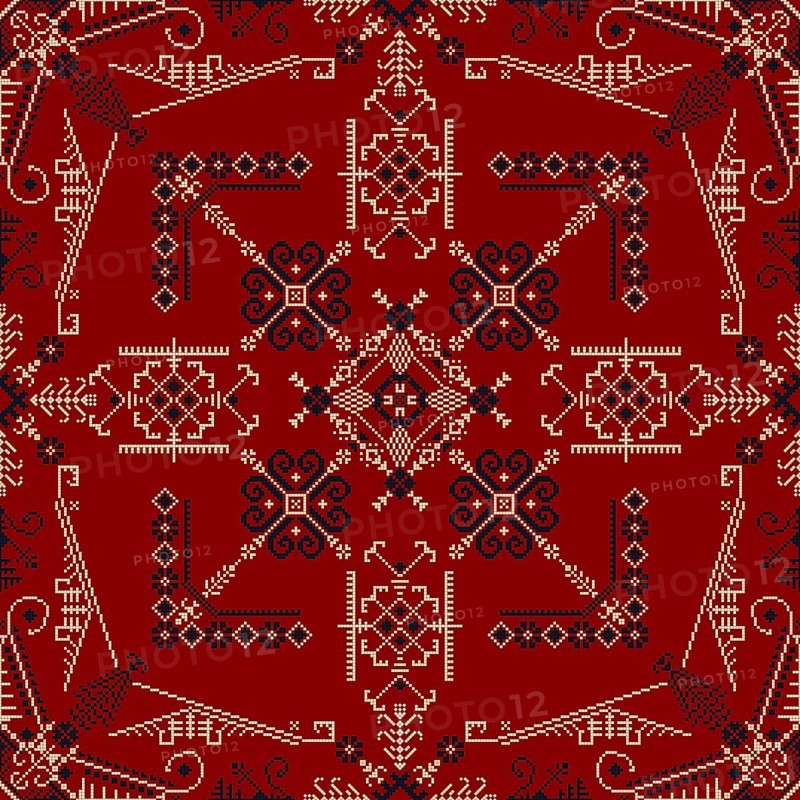 Traditional Latvian embroidery seamless pattern
