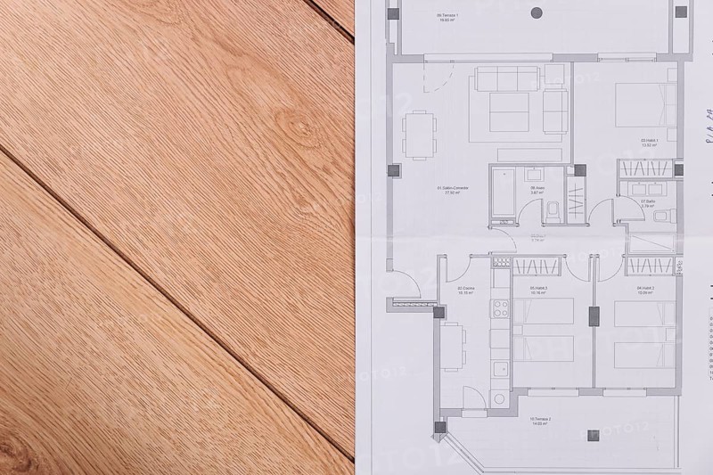 Construction plan wooden floor