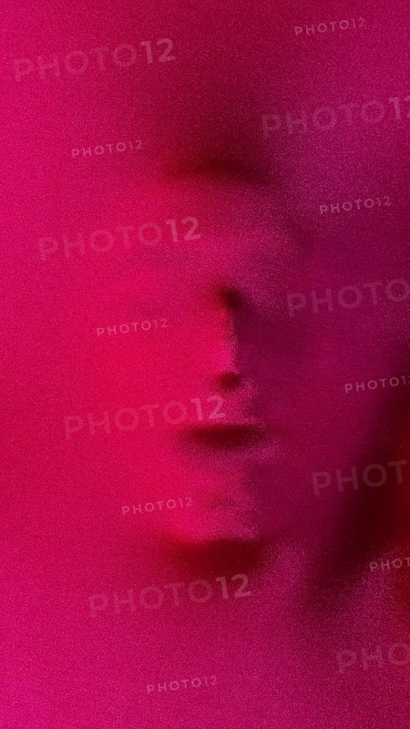 Silhouette creepy face stretch fabric