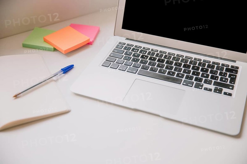 Technology desk concept with