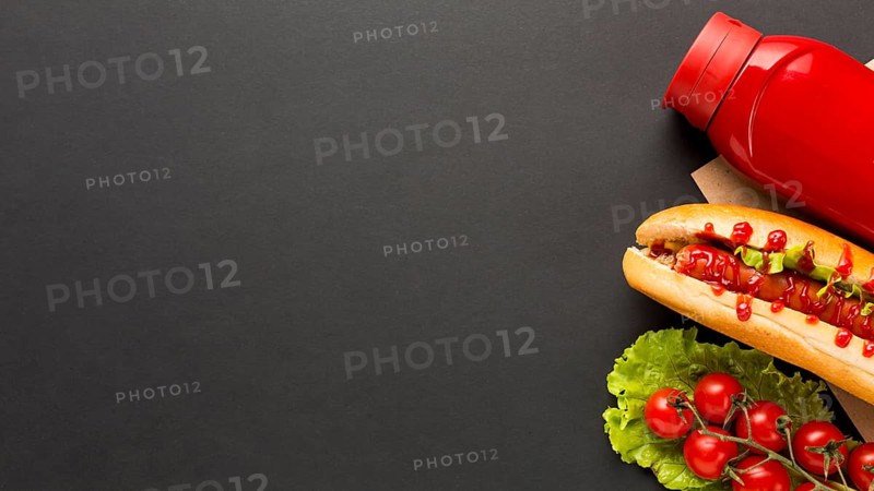 Street food with black copy space background