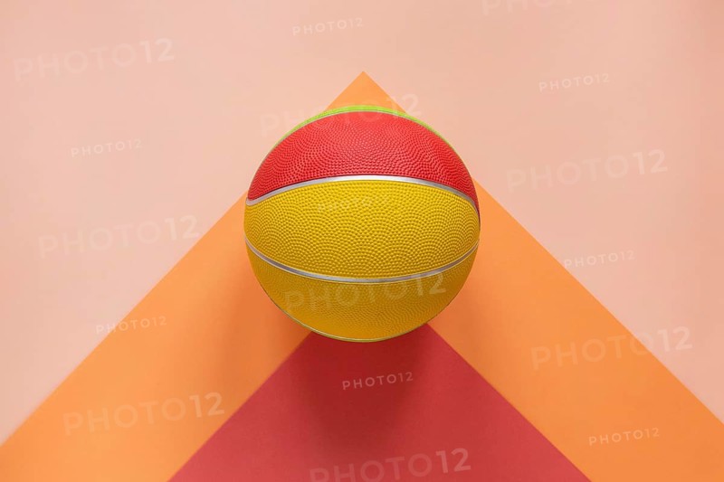 Top view colorful basketball