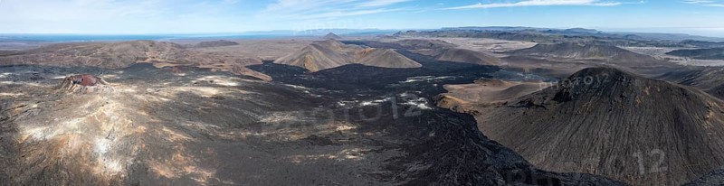 Fagradalsfjall volcano and cooled lava