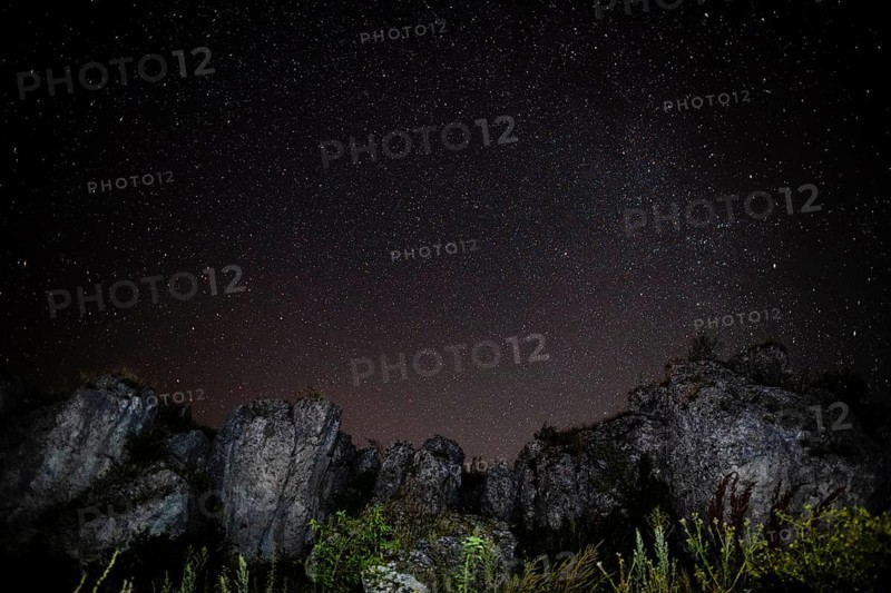 Rocky mountains starry night sky