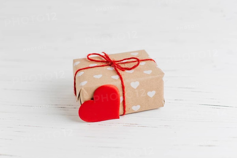 Present with heart decoration valentine s day