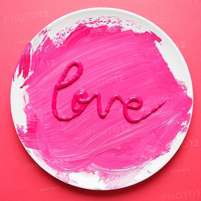 Word love made with paint