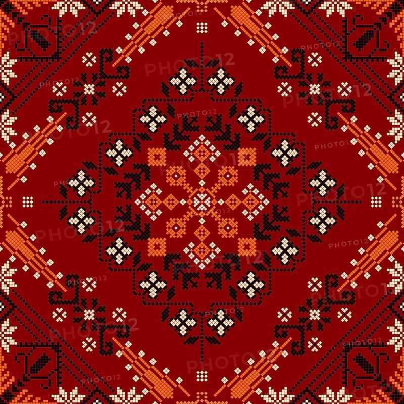 Traditional Latvian embroidery seamless pattern