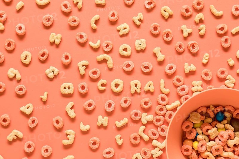 Edible letters alphabet bowl orange background