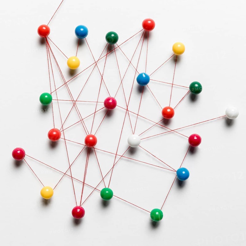 High view polygonal pushpin map