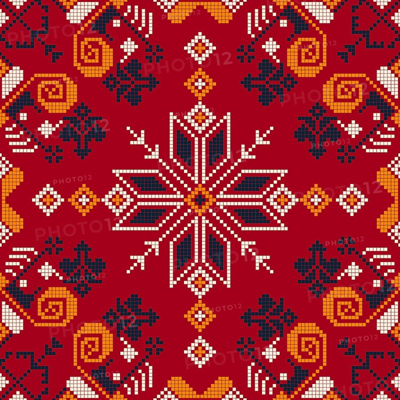 Traditional Latvian embroidery seamless pattern