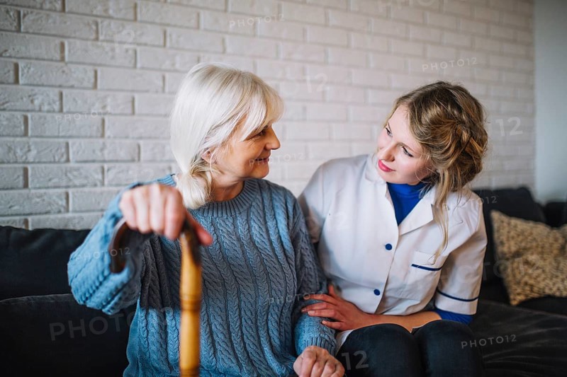Retirement home concept with nurse