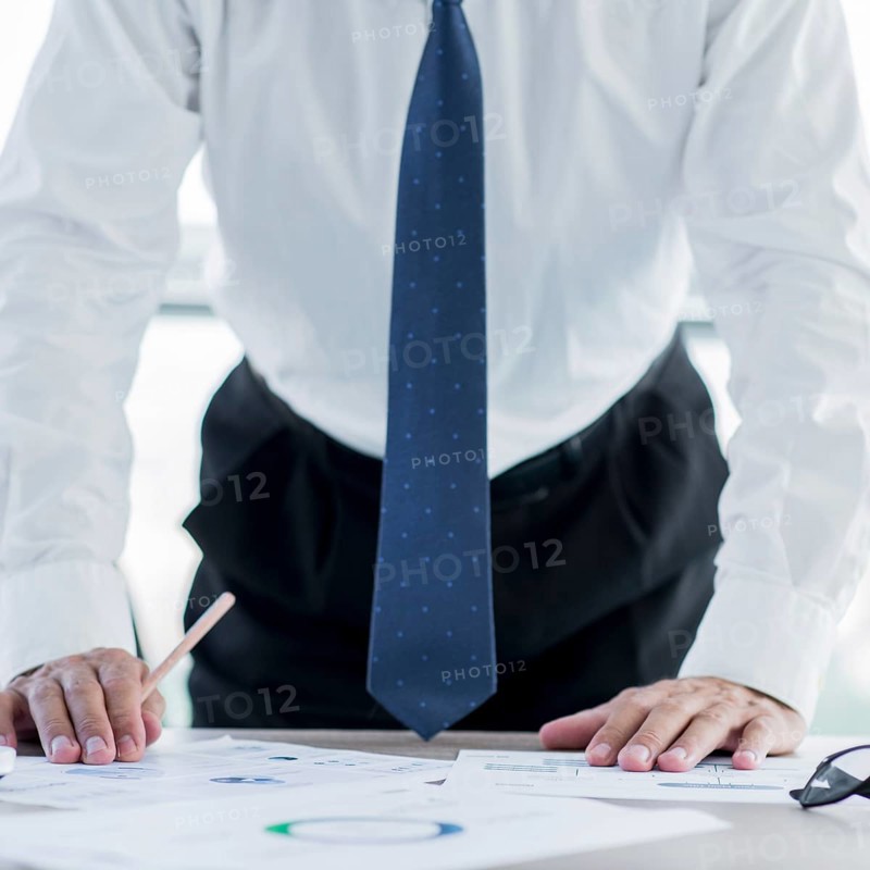 Modern office composition with businessman