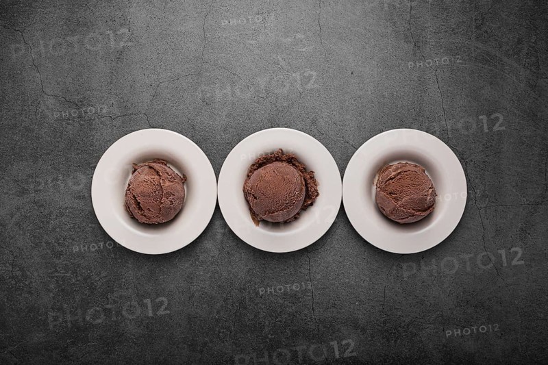 Small ball with chocolate ice cream