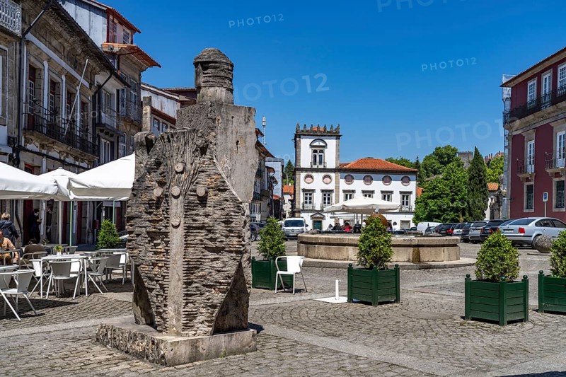 Modern statue of King Dom Afonso Henriques in Largo Joao Franco square
