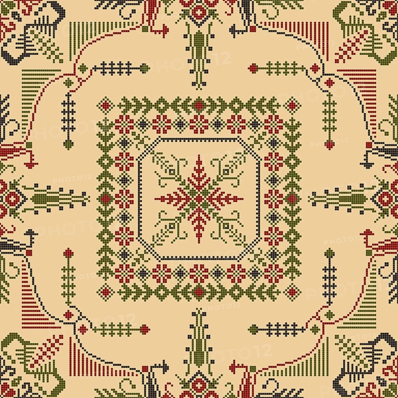 Traditional Latvian embroidery seamless pattern