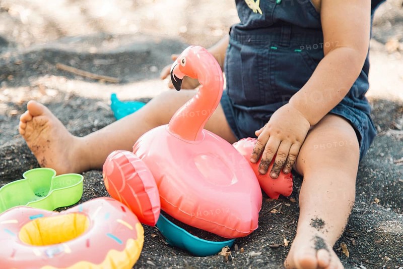Baby playing sandbox
