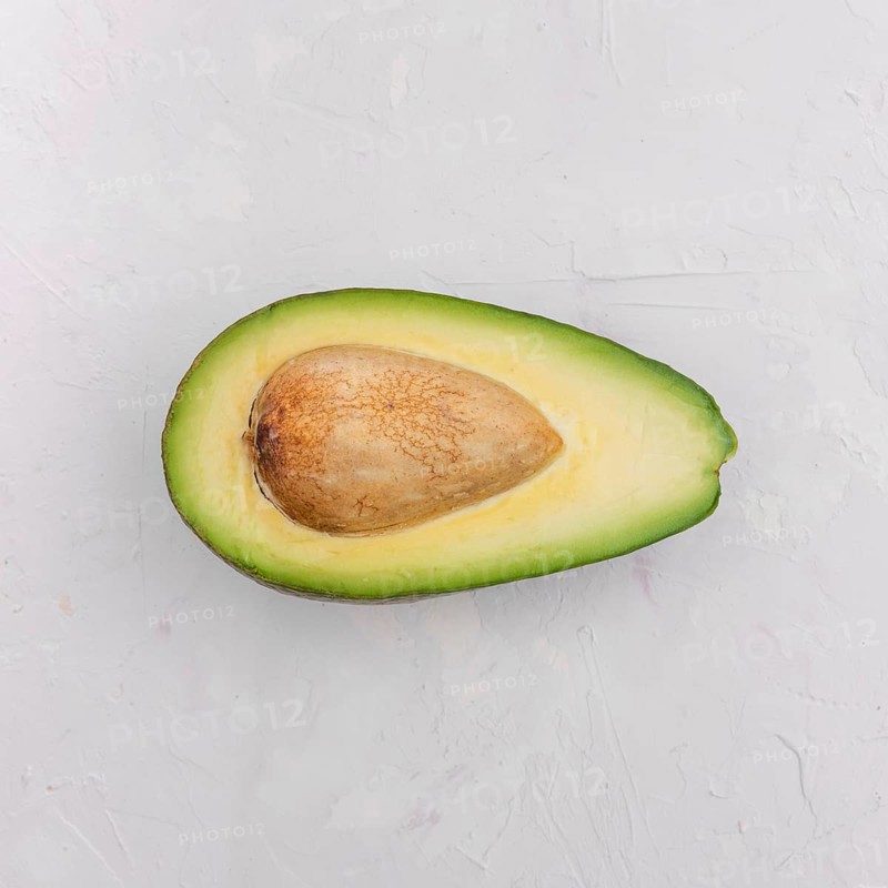 Top view half delicious avocado