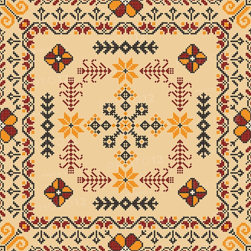Traditional Latvian embroidery seamless pattern