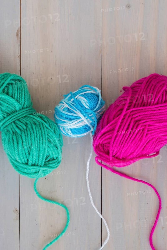 Colorful ball wool wooden desk