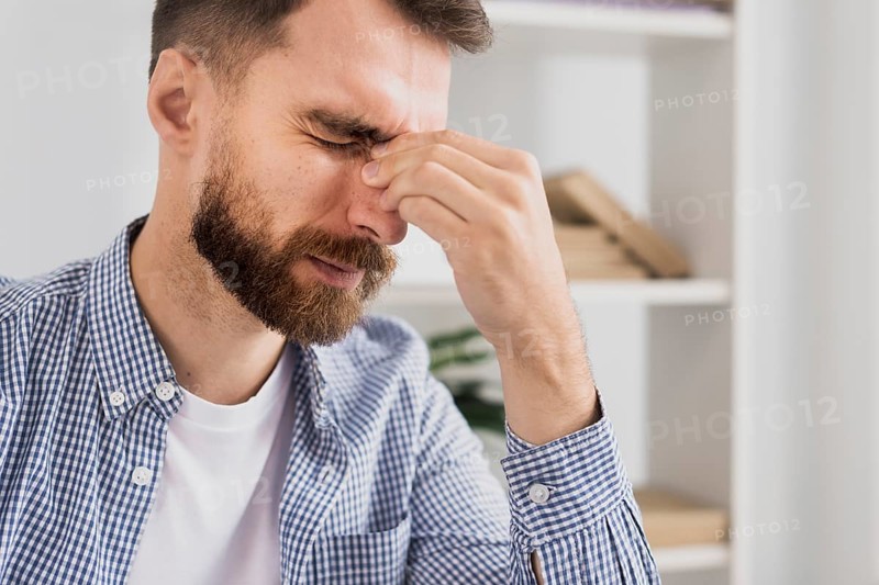 Portrait stressed male work thinking