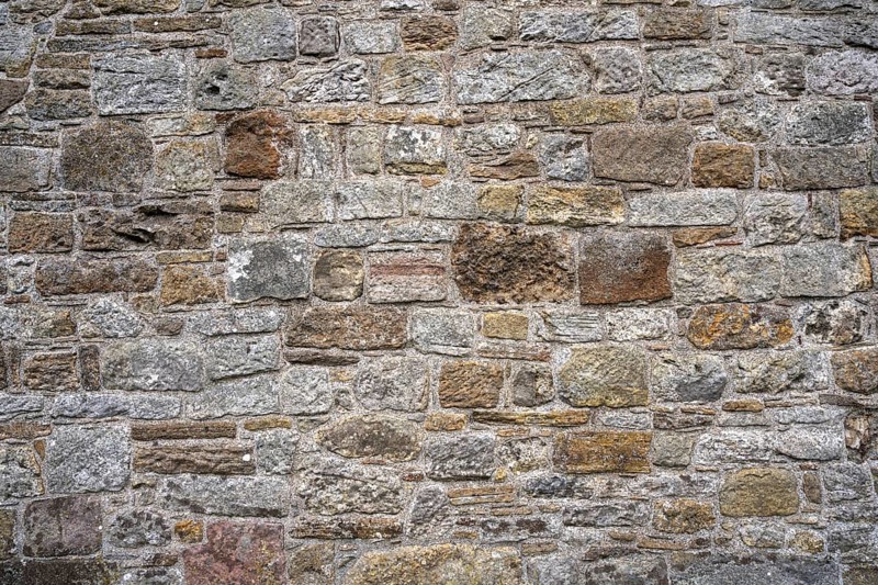 Wall stones made of different types of stone