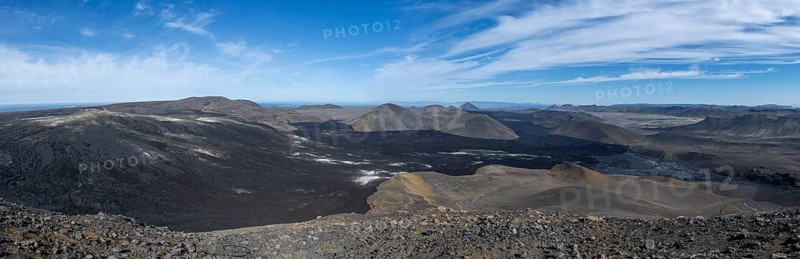 Fagradalsfjall volcano and cooled lava