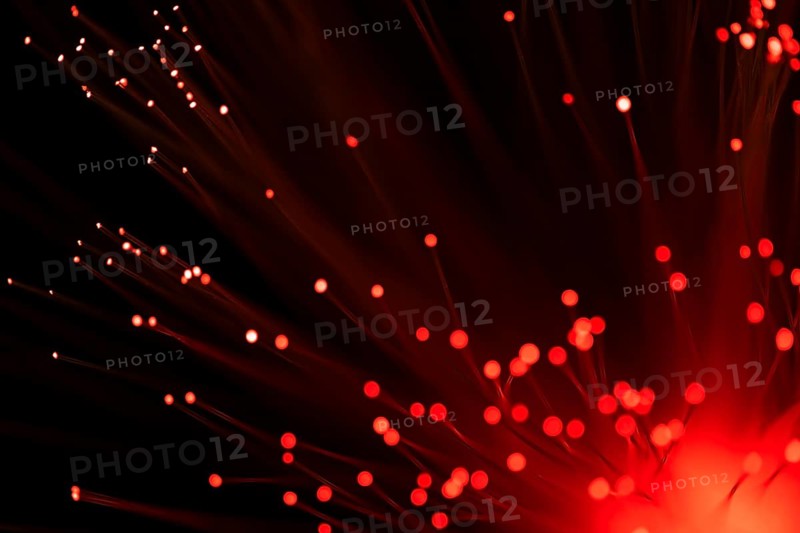 Red fiber lights with defocused spots