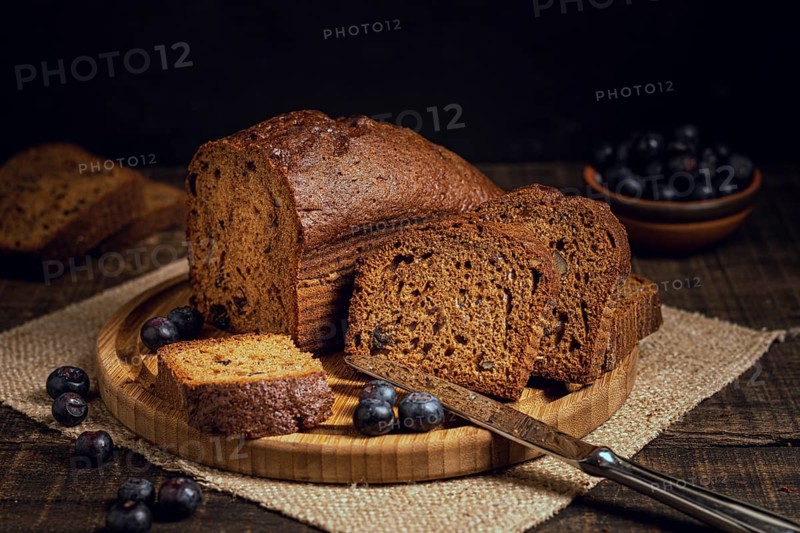 Delicious cake with blueberries