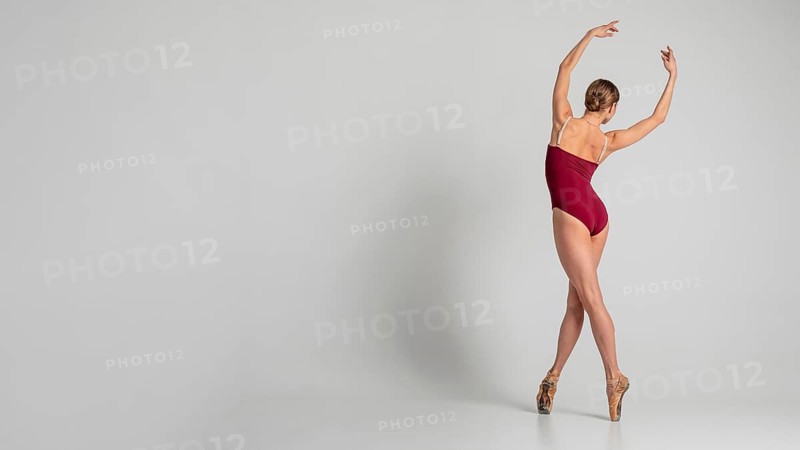 Full shot ballerina with copy space