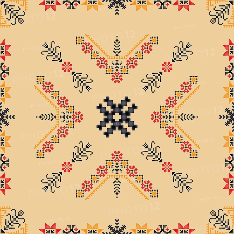 Traditional Latvian embroidery seamless pattern
