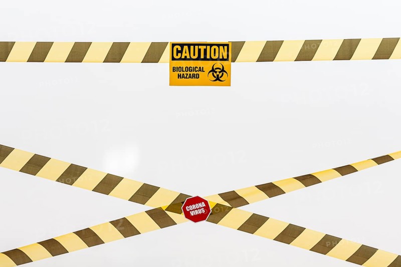 Caution tape danger sign