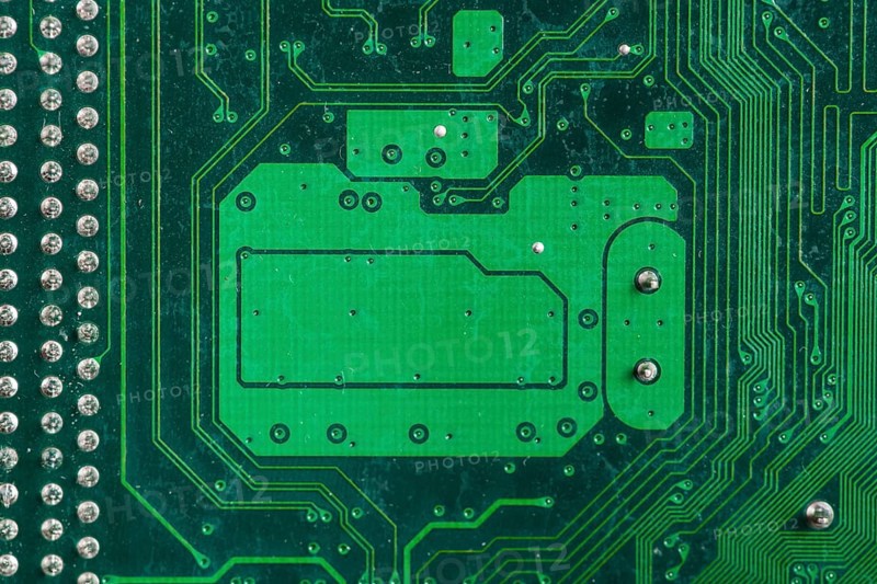 Extreme close up computer circuit board