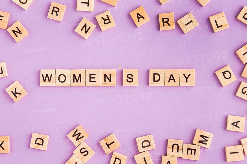 Women s day written scrabble letters
