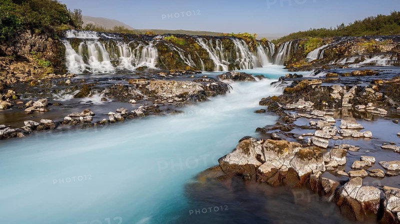 Bruarfoss waterfall in summer