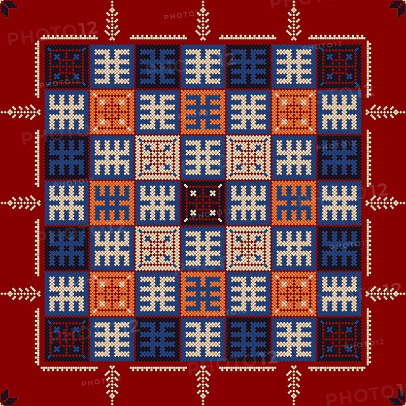 Traditional Latvian embroidery seamless pattern
