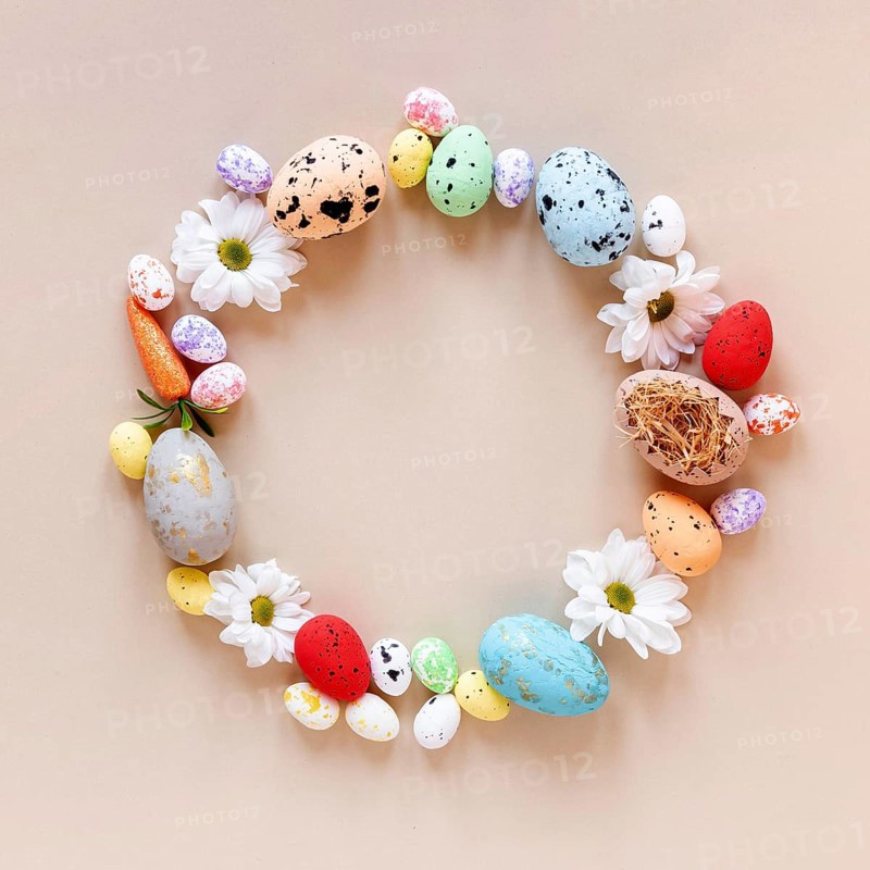 Colorful circle formed easter eggs