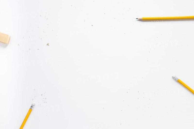 Pencils eraser white background