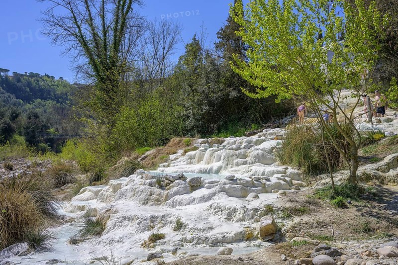 Sinter terraces with bathing pools Bagni de Petriolo