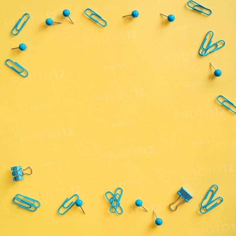 Small blue paper fasteners