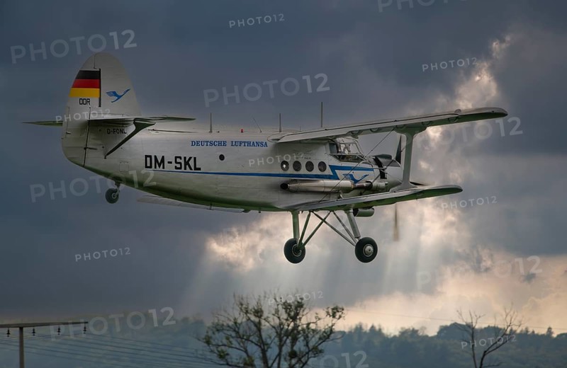 Antonov An-2 world's largest biplane Lufthansa on approach Rinteln Germany