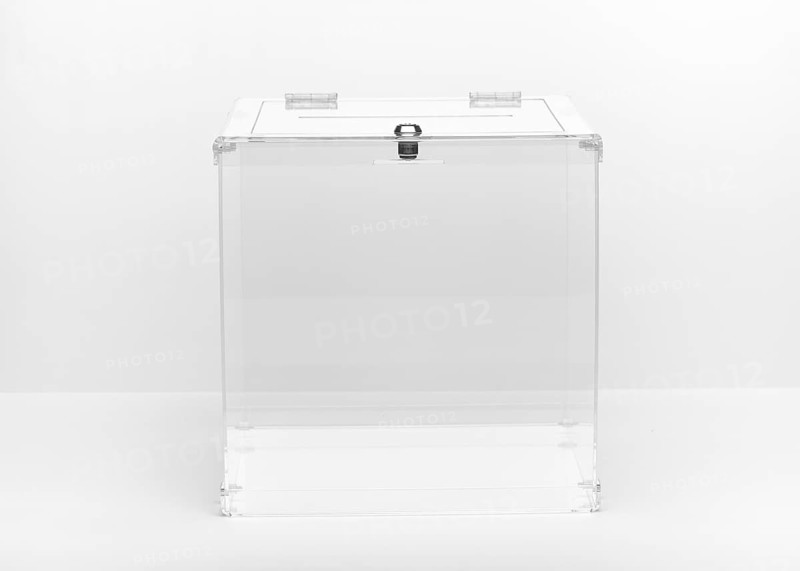 Front view transparent ballot box